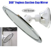 Fogless makeup mirror with suction cup holder, 360° swivel, chrome finish, Simples Market
