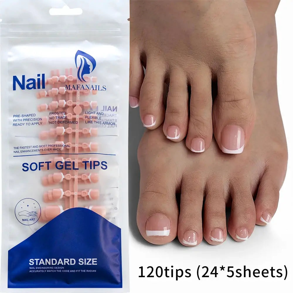 Nailuxe Light Pink Press On Nails Short To Medium Square Full Cover Tips 100 Piece Set For Hands And Feet