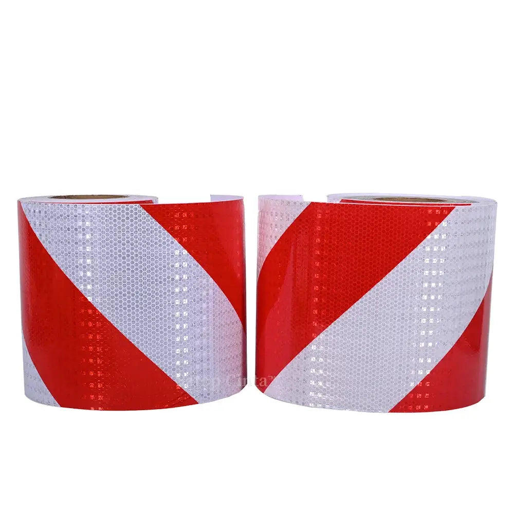 Reflective Adhesive Tape With Twill White Red Stripes Waterproof For Car Left Or Right 5cm 10cm 15cm 20cm By 5m