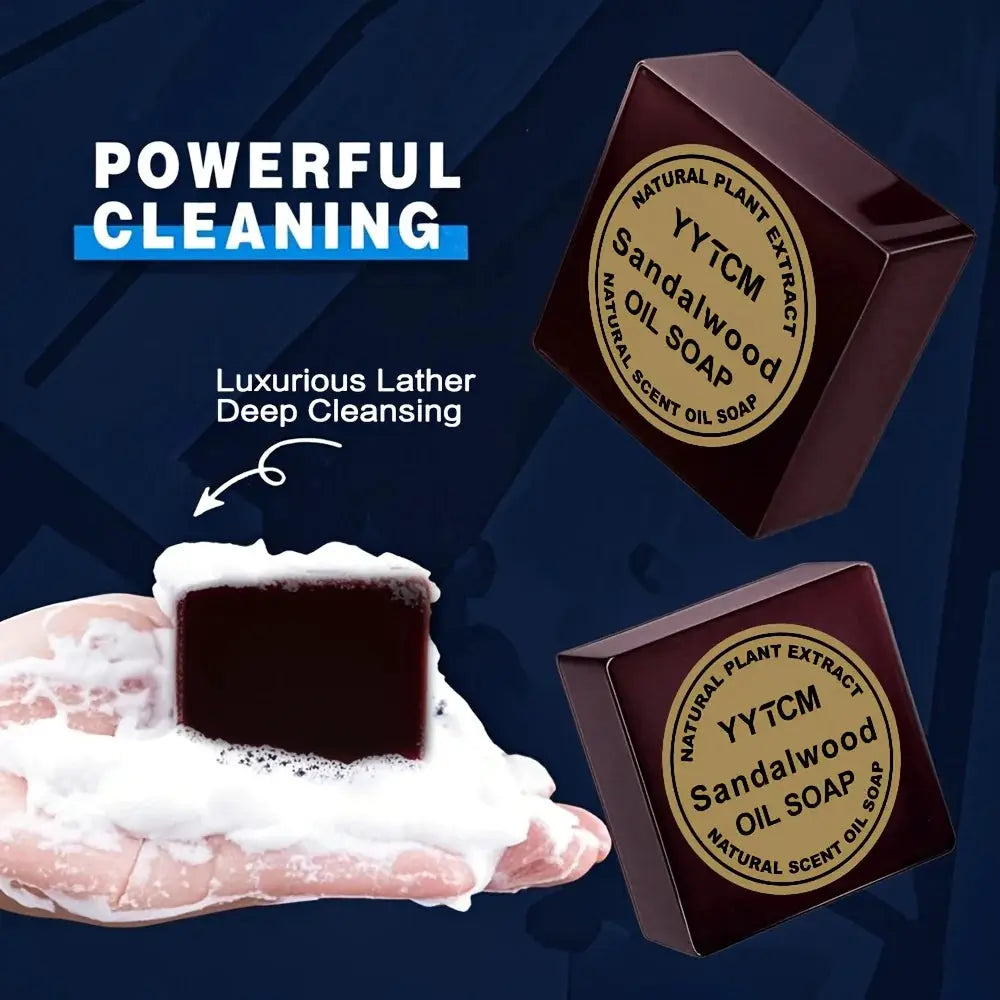 Premium Sandalwood Soap For Men With Long Lasting Light Fragrance For Bath Hand And Face Washing Gentle Skin Care Gift