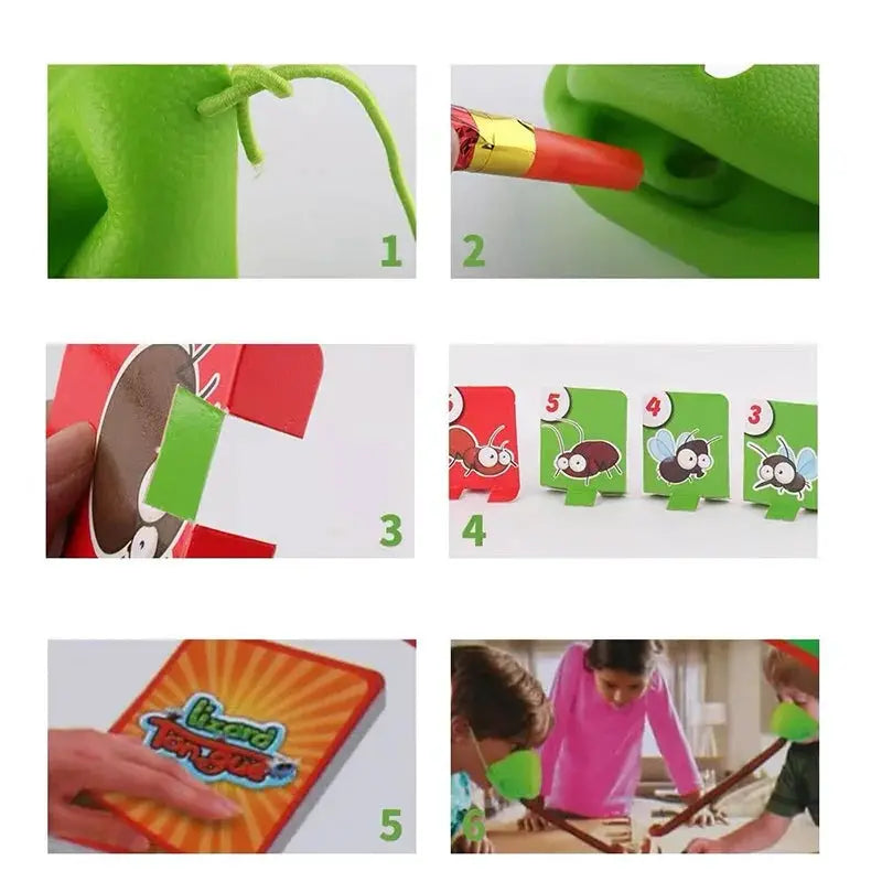 Frog Lizard Mask Wagging Tongue Card Licking Board Game For Parties Family Fun Antistress Desktop Puzzle Toy