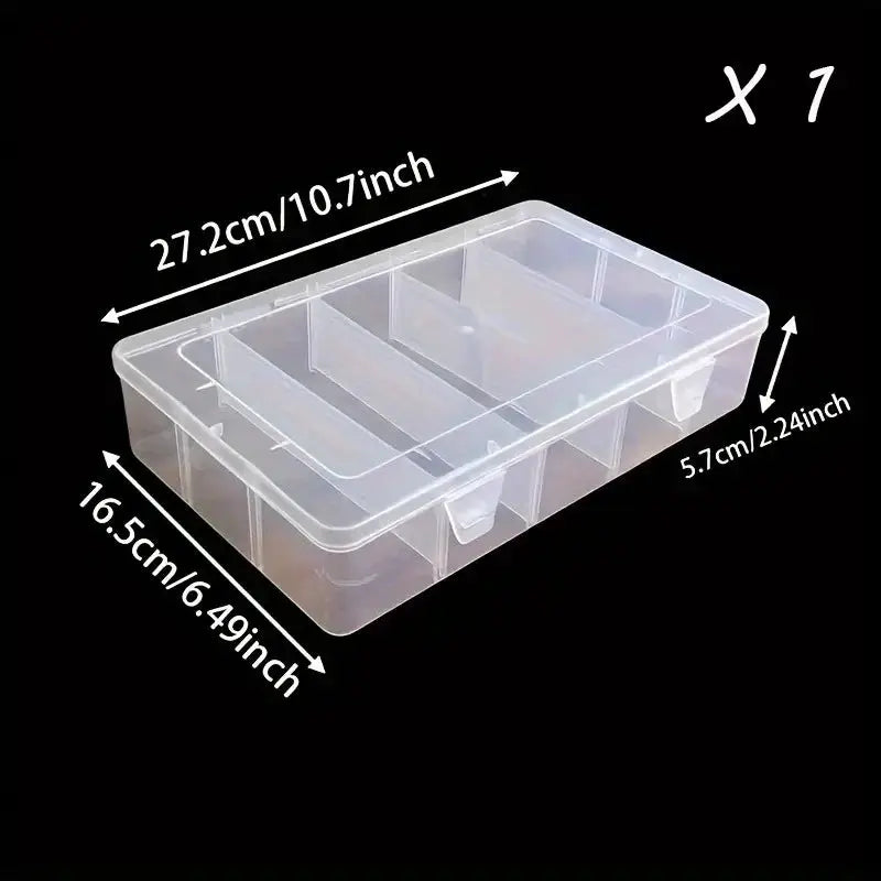 Simples Market 1-pack 5-compartment transparent plastic tool organizer box for screws and accessories