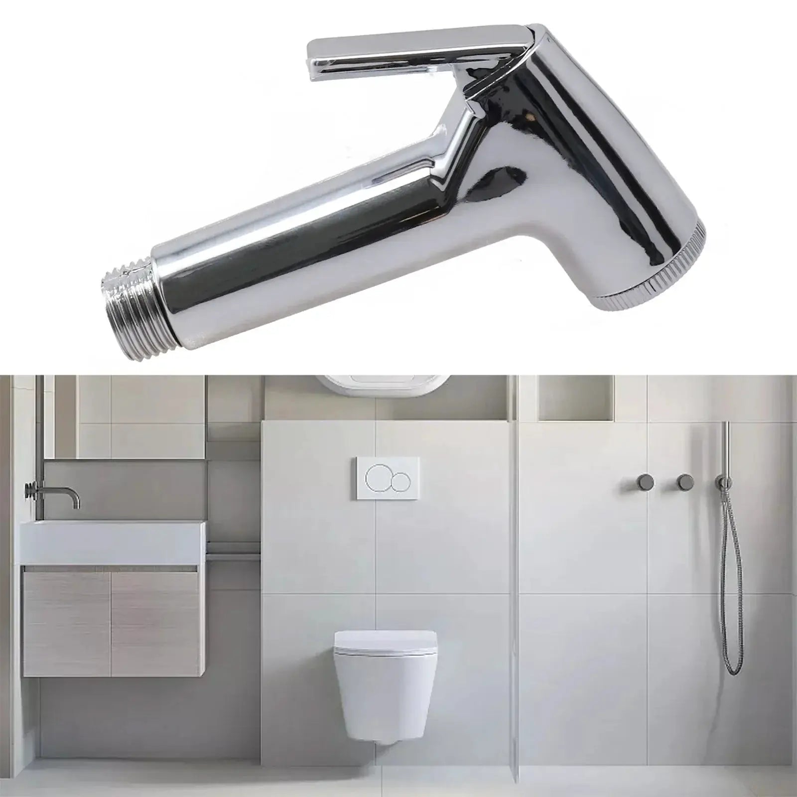 Handheld bidet spray head, chrome-plated ABS body with G1/2 thread