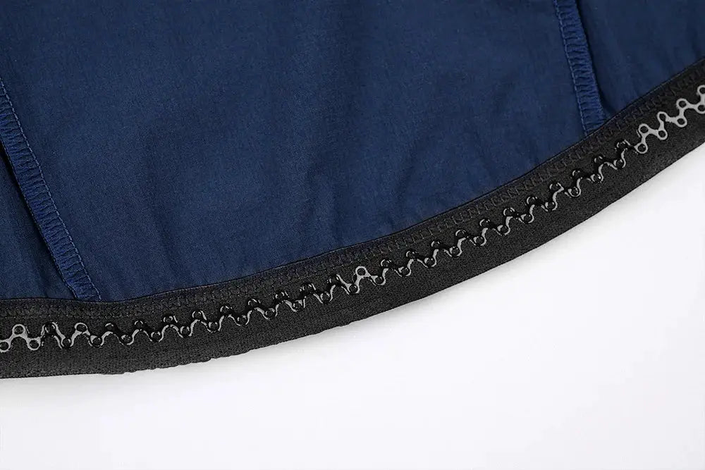 DAREVIE cycling vest, navy blue, windproof and waterproof with 2-way zippers and back zipper pockets.