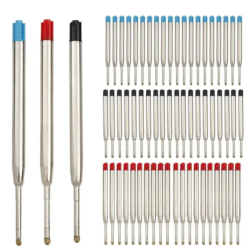 Simples Market ballpoint pen refills set, 3.9 in Parker-compatible; blue, black, red ink (5/10/20 pcs)