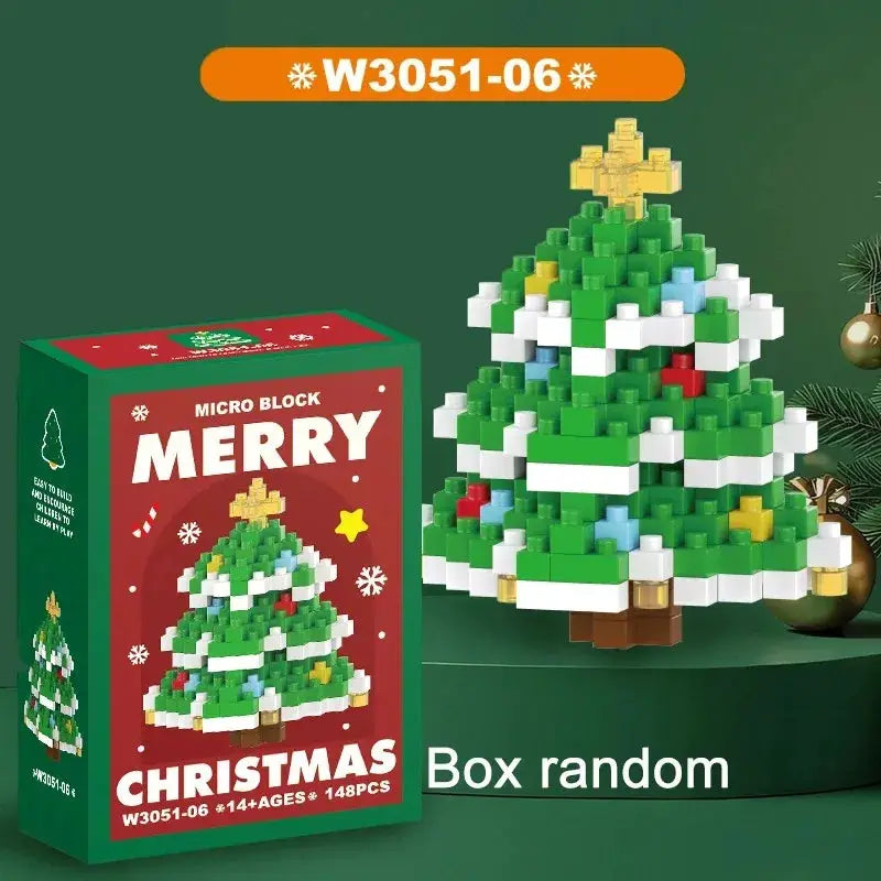 Christmas Micro Building Block Set Santa Claus and Reindeer Puzzle Table Decor for Kids and Adults