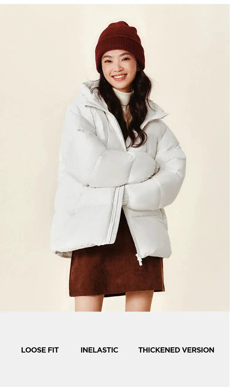 Semir down jacket, white oversized puffer with hood