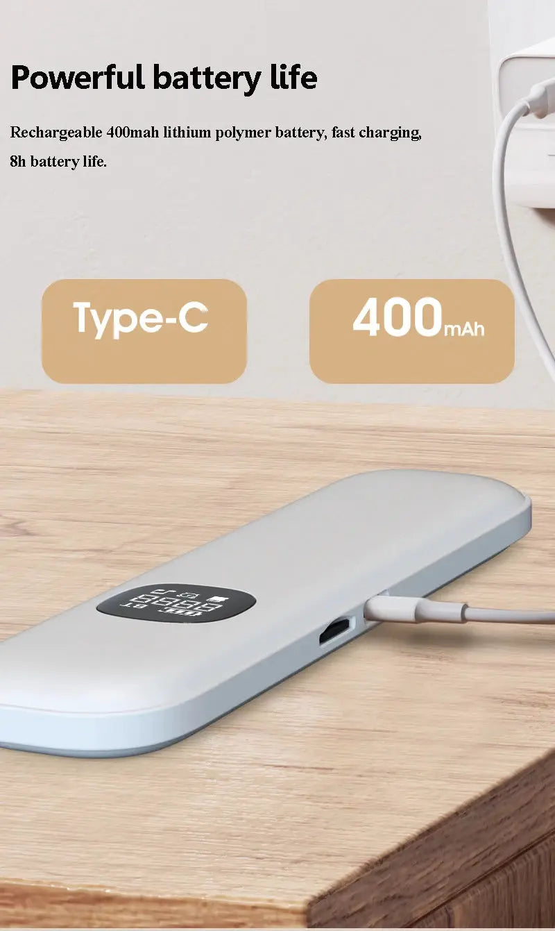 Under-pillow bone-conduction Bluetooth speaker with LED display, gray body