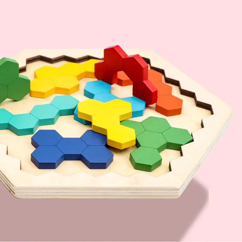 Colorful 3D Wooden Tangram Puzzle For Kids Educational Math Jigsaw Game Preschool Imagination Toys