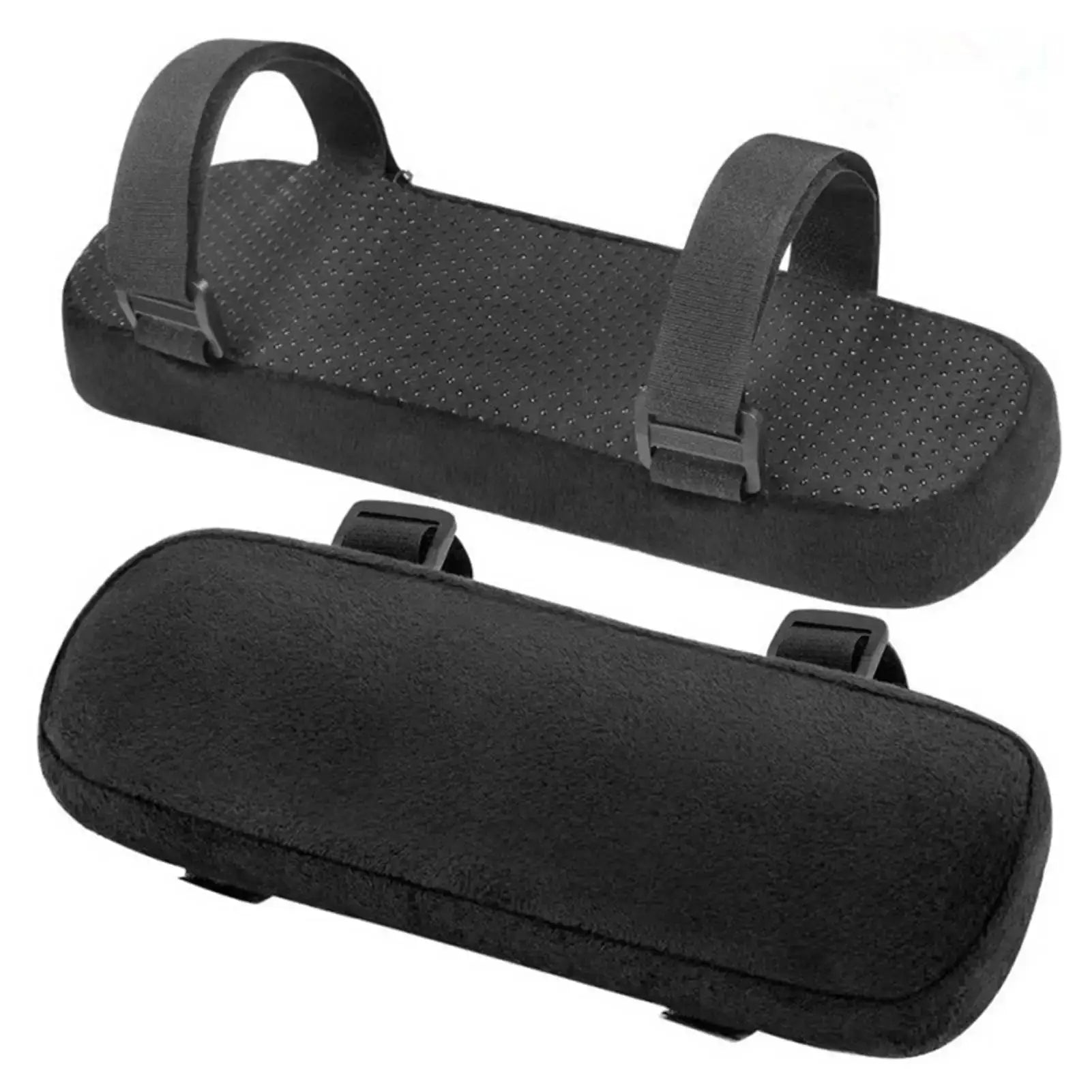 Simples Market 2-pack memory foam chair armrest cushions, black, with straps, removable washable