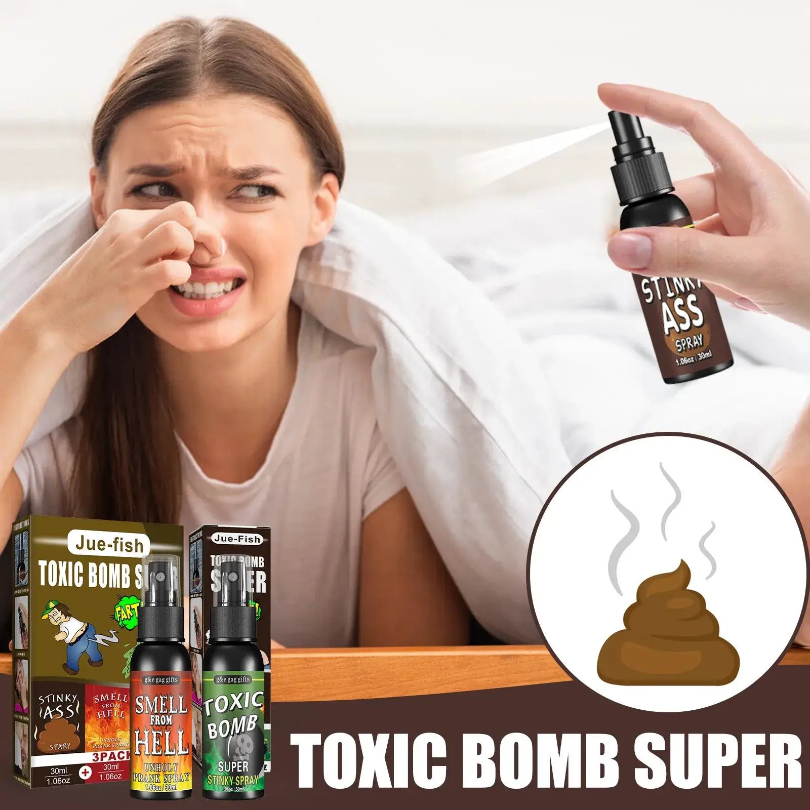 30ml Poop Spray Prank Gag Liquid Fart Joke Non Toxic Stink Bomb Extra Strong Smelly Gas Spray