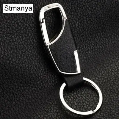 Leather Keychain For Men And Women, Silver Plated Metal Key Ring With O Ring Buckle, Heart Shaped Gift