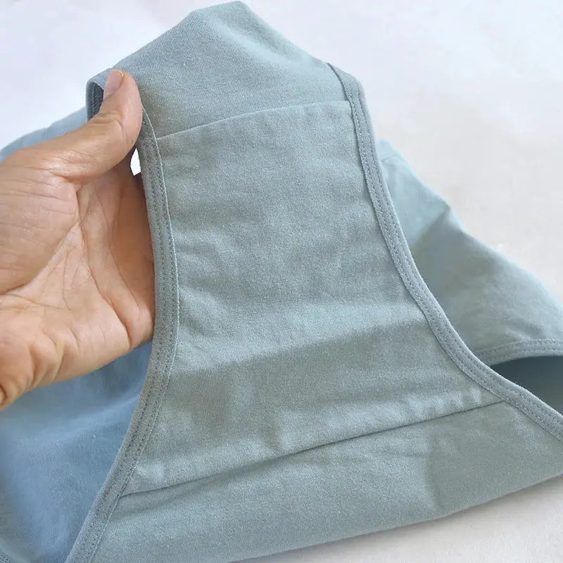 Women's seamless cotton panty in light blue, soft and comfortable briefs