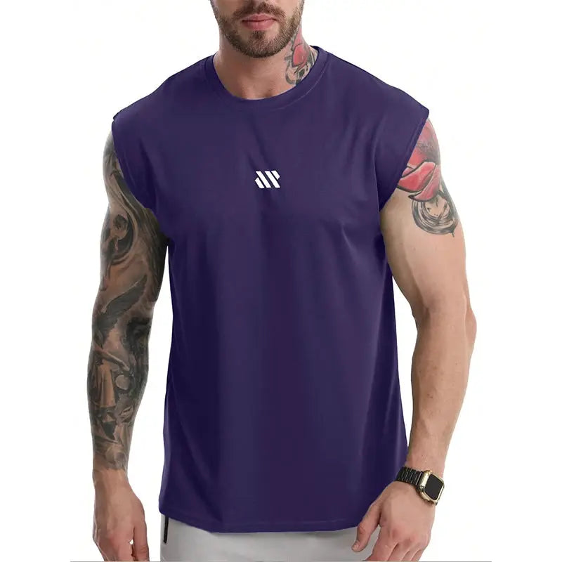 Men's Sleeveless Sports Shirt Quick Dry Breathable Vest for Gym Running and Training Loose Fit Summer Wear