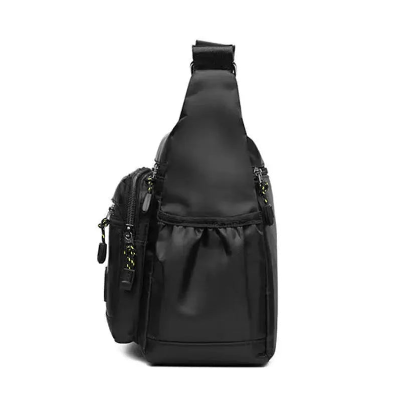 UrbanPulse Mens Crossbody Bag Ultra Lightweight Nylon With Multi Layered Pockets And Adjustable Strap