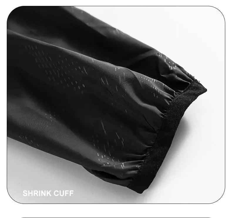 LNGXO waterproof hiking jacket, black windbreaker with elastic shrink cuff, unisex outdoor coat by Simples Market