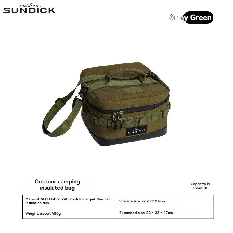 Insulated Camping Bowl and Cup Storage Bag for Outdoor Gear in Black, Brown, Army Green or Camo