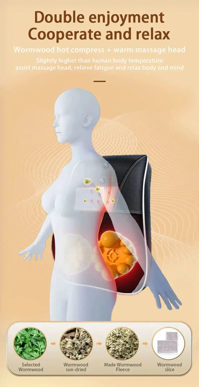 Electric cervical neck massager pillow by Simples Market with heat and vibrating Shiatsu massage
