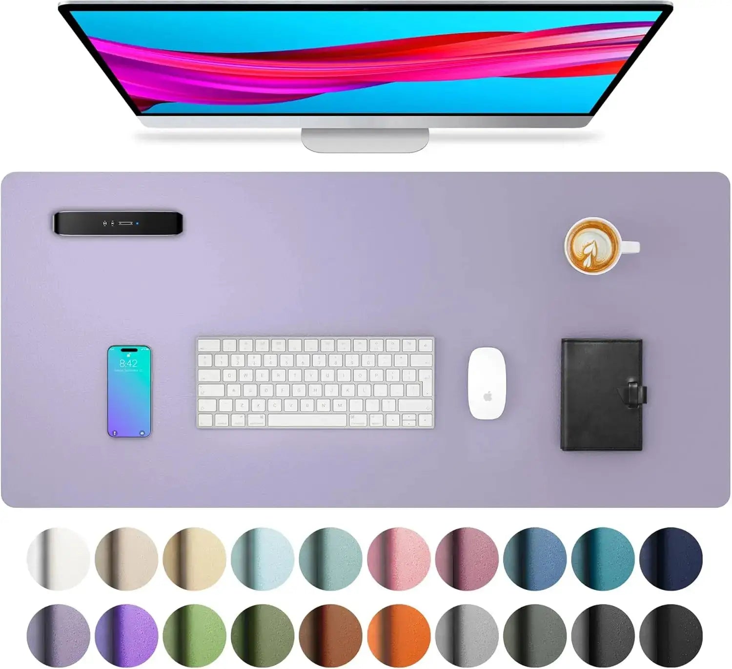 Large Waterproof PU Leather Desk Mat And Mouse Pad For Home Office Gaming Desk Pad With Non Slip Backing