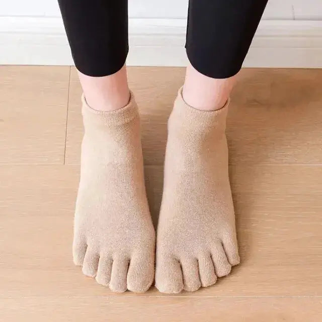 Breathable Women Pilates Socks Five Toe Silicone Non Slip Yoga Socks For Ballet Dance And Fitness Cotton Socks