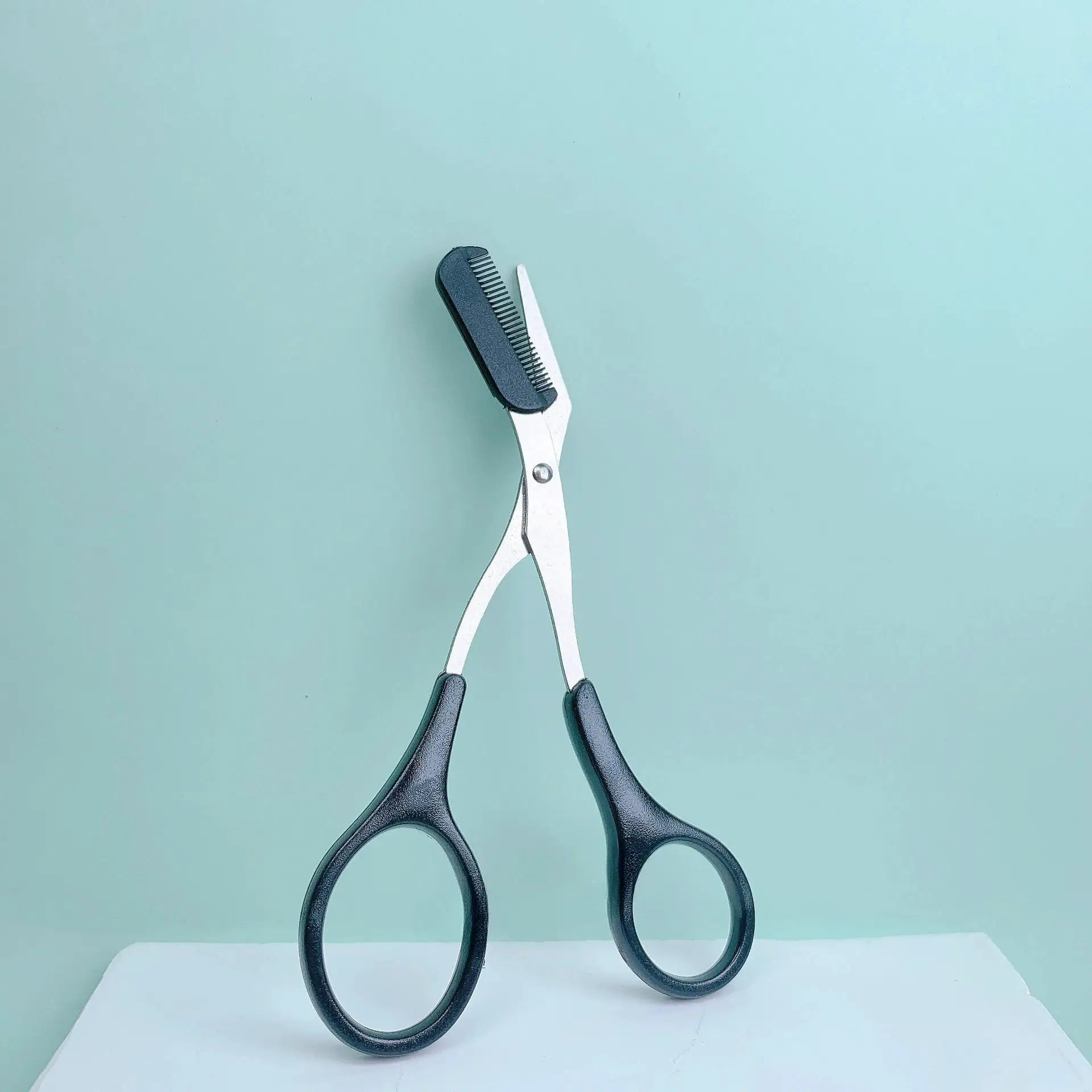 Pink Eyebrow Trimming Scissors With Built In Comb Stainless Steel Precision Grooming Tool For Perfect Eyebrows