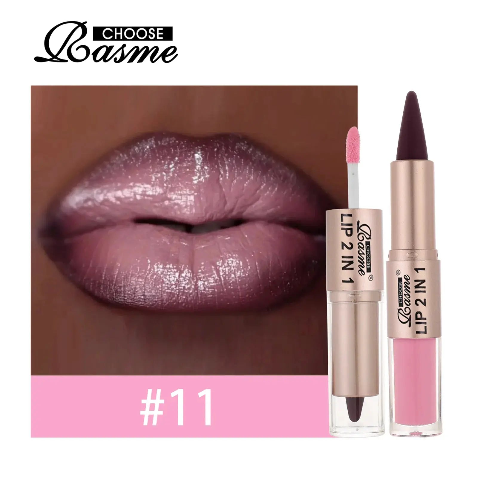 2 In 1 Lip Liner And Gloss Pen Nude Brown Gradient Matte Lip Liner Waterproof Contour Lip Gloss