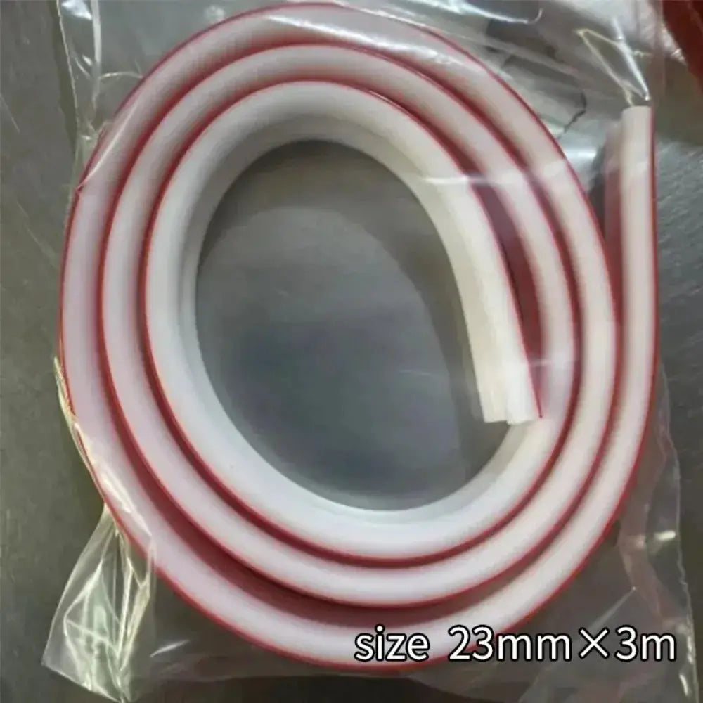 Self-adhesive PVC decorative strip, Simples Market, 23mm x 3m, white with red edge, bendable