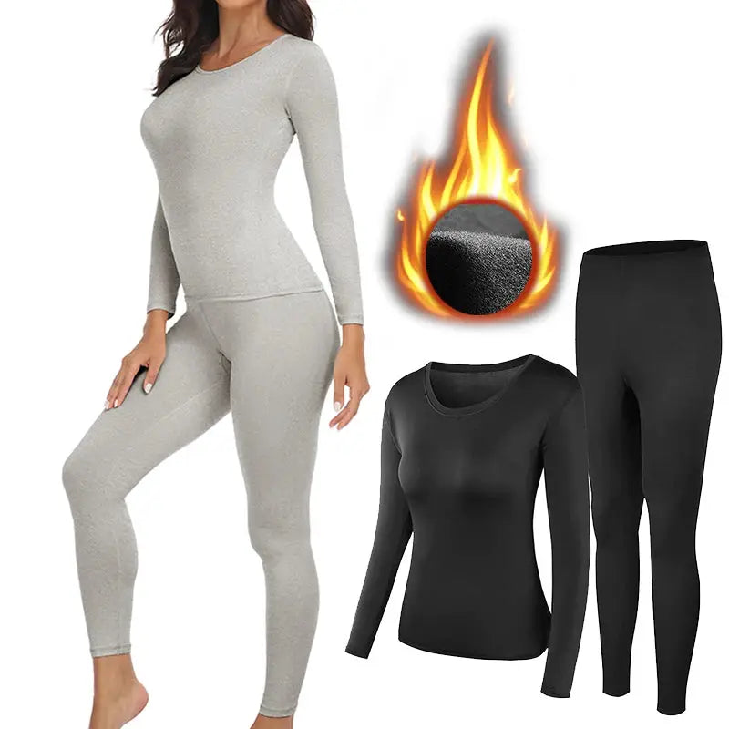 CozyCore Womens Thermal Underwear Set Two Pack Long Johns Fleece Lined Base Layer Ultra Soft Warmth