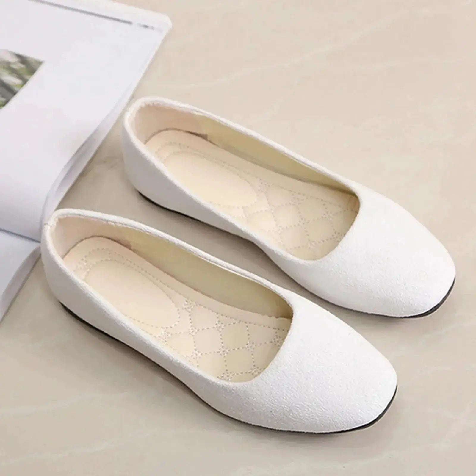 LuxeStep Women Suede Loafers With Flat Heel And Shallow Square Toe For Spring And Summer Comfort