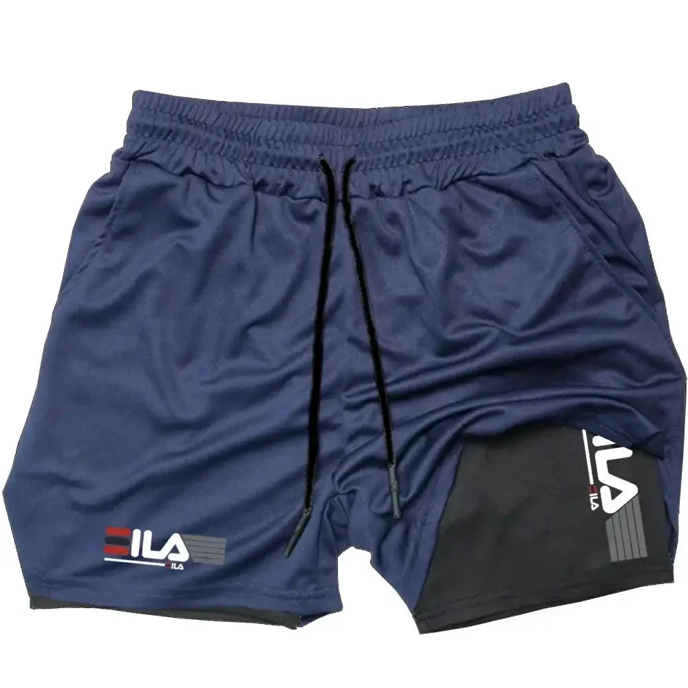 Mens Two In One Sports Shorts Breathable Quick Drying Double Layer For Summer Running And Training M3XL