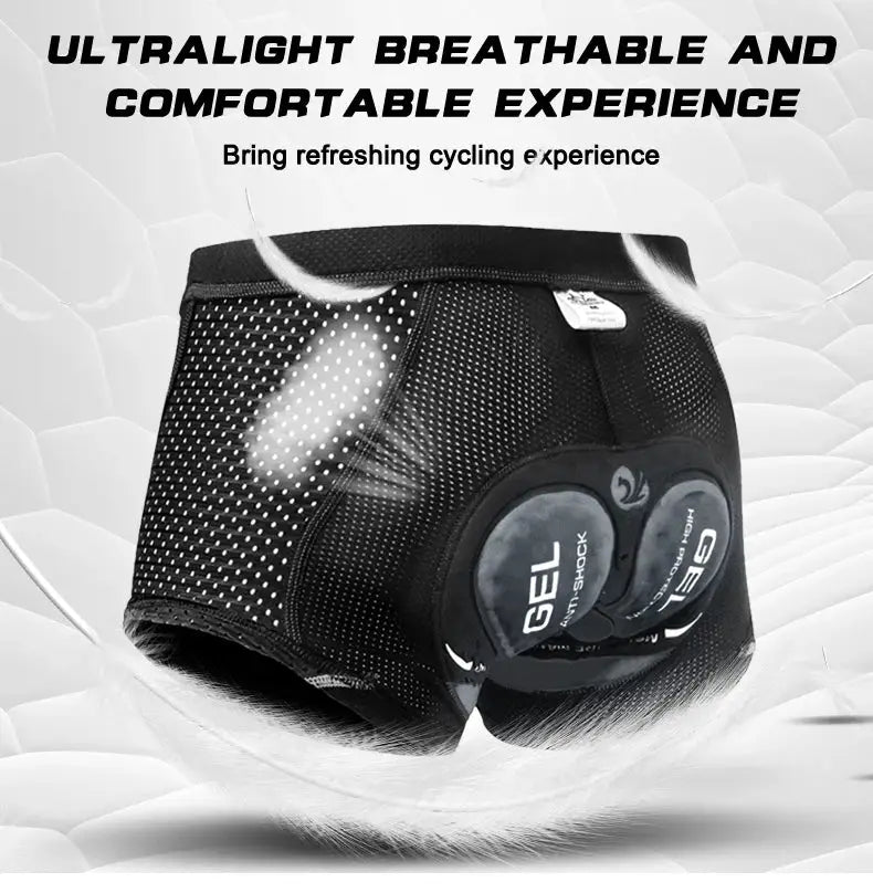 X-TIGER men's cycling underwear with 5D gel cushions, black mesh MTB boxer shorts by Simples Market