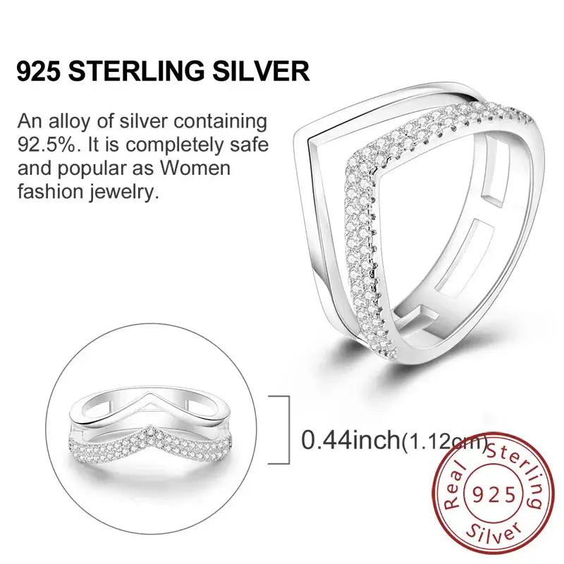925 Sterling Silver Rings Bow Heart Star Sun Moon Zircon For Women Jewelry Birthday Anniversary Gifts