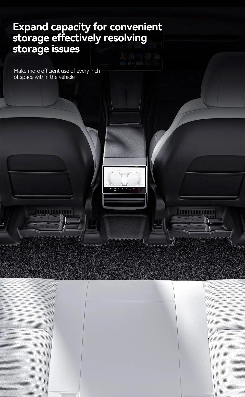 Simples Market YZ 360° full-cover TPE floor mats for Tesla Model Y Juniper 2025–2026, waterproof anti-slip set