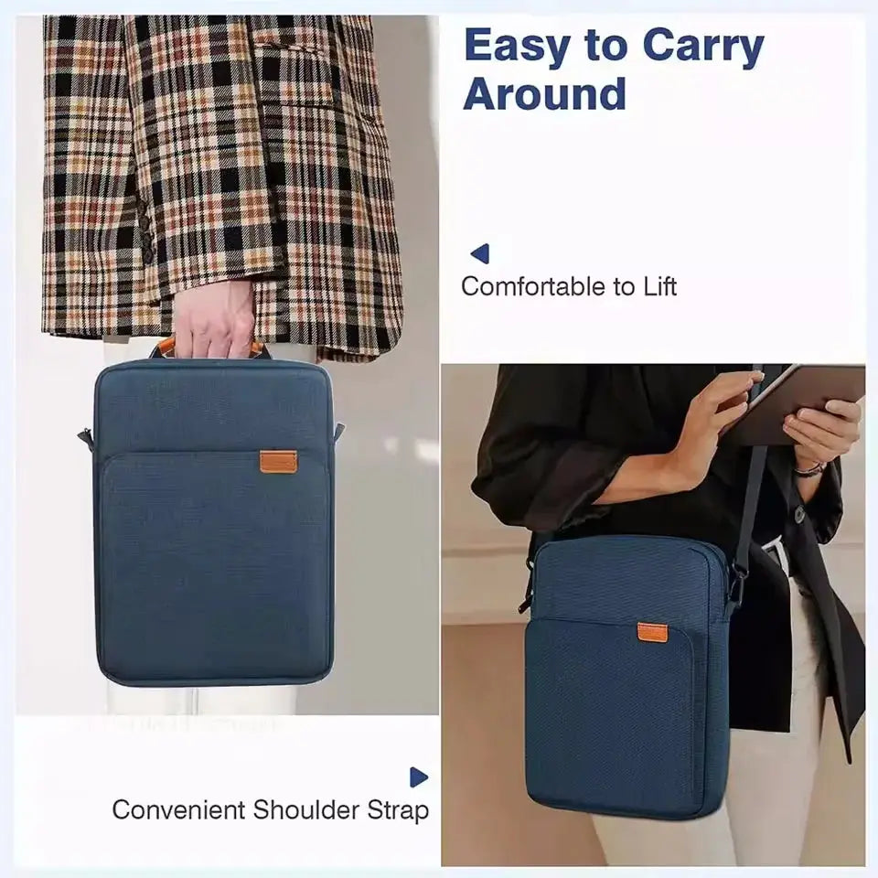 Laptop Handbag Cover For MacBook Air And Pro 11 To 13 Inches Waterproof Notebook Bag With Multi Pockets