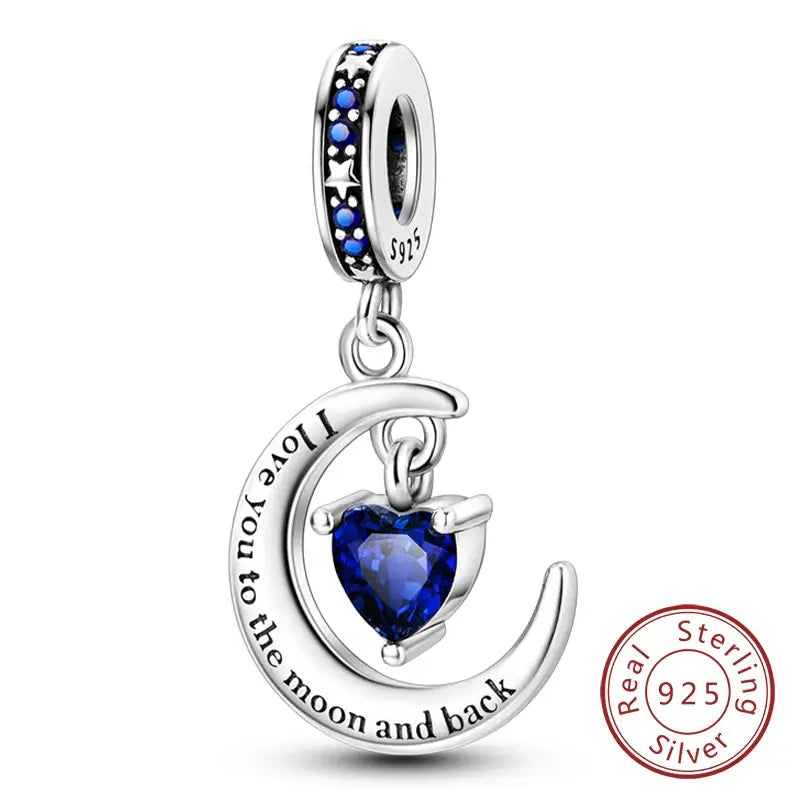 925 Sterling Silver Charms Beads Forever Love Heart Dangle For Bracelet Women Jewelry Gift Sister Family Life