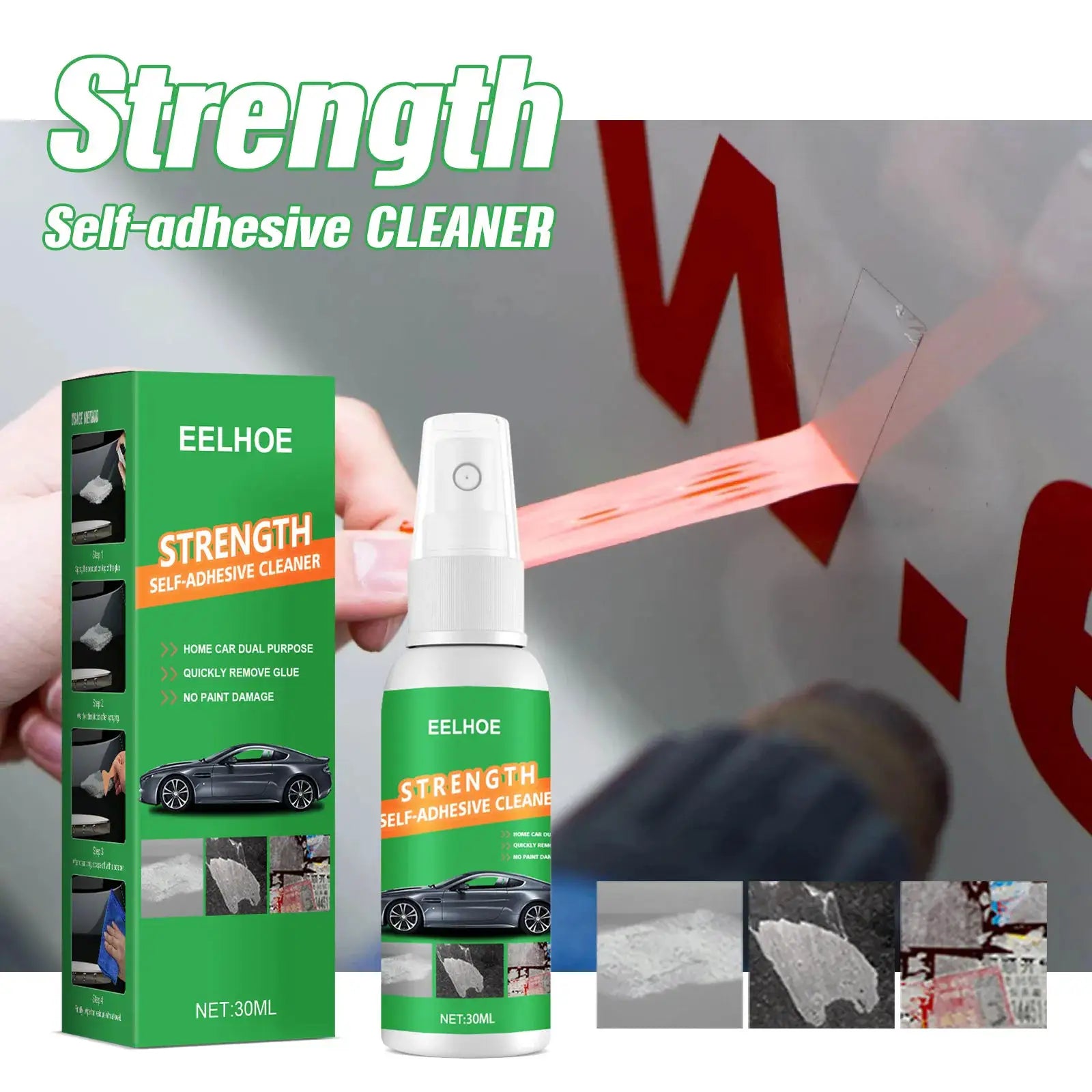 All Purpose Adhesive Remover Spray Glass Sticky Residue Cleaner 30ml