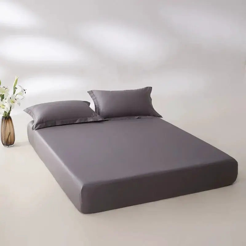 Simples Market fitted sheet, 100% Egyptian cotton, 800 thread count, gray with elastic non-slip edges, fits 140/160/200 cm