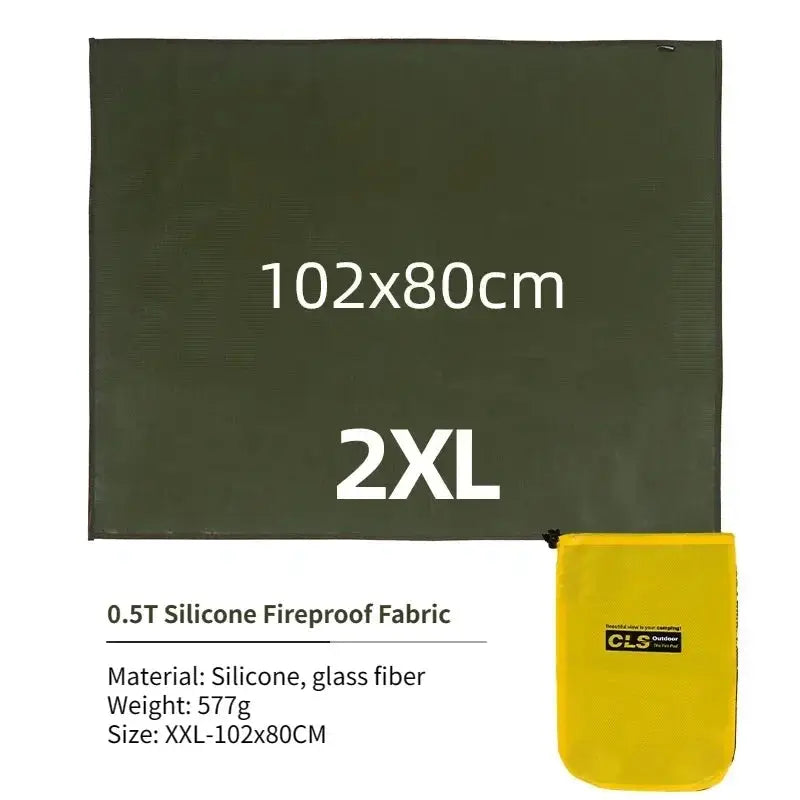 Simples Market 2XL green silicone fireproof fabric mat 102x80cm with yellow storage pouch