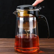 LuminaGlass Teapot Set High Temperature Resistant Glass With One Click Tea And Water Filtration