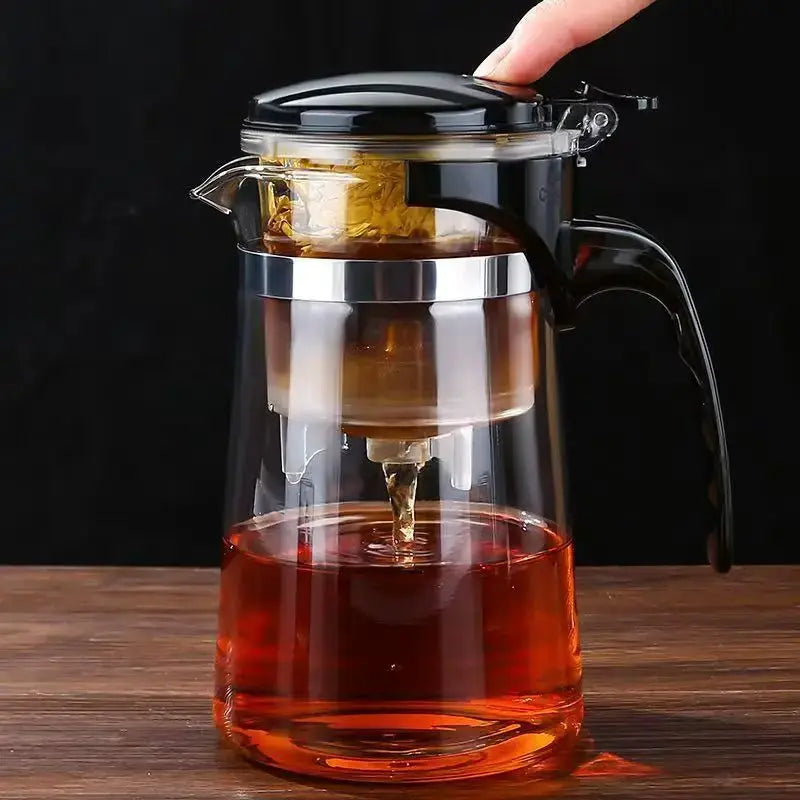 LuminaGlass Teapot Set High Temperature Resistant Glass With One Click Tea And Water Filtration