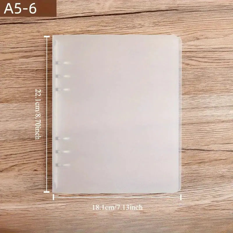 Simples Market A5-6 transparent ringed binder with clasp closure, PP plastic, 175-page capacity