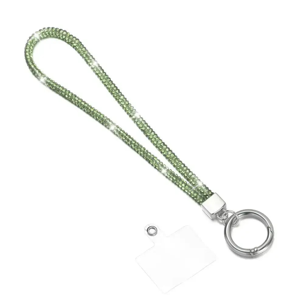Glitter Rhinestone Phone Lanyard Crystal Wrist Strap Anti Lost Keychain Hanging Accessory For Secure Phone