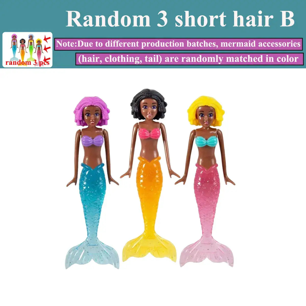 Mermaid Water Play Toys Variety Pack for Pool Beach and Bath Time Kids Gift 3 or 4 Piece Bag