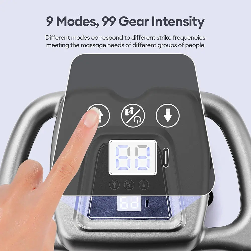 Simples Market 42-head fascia gun gray body with digital display for back, neck and shoulder massage