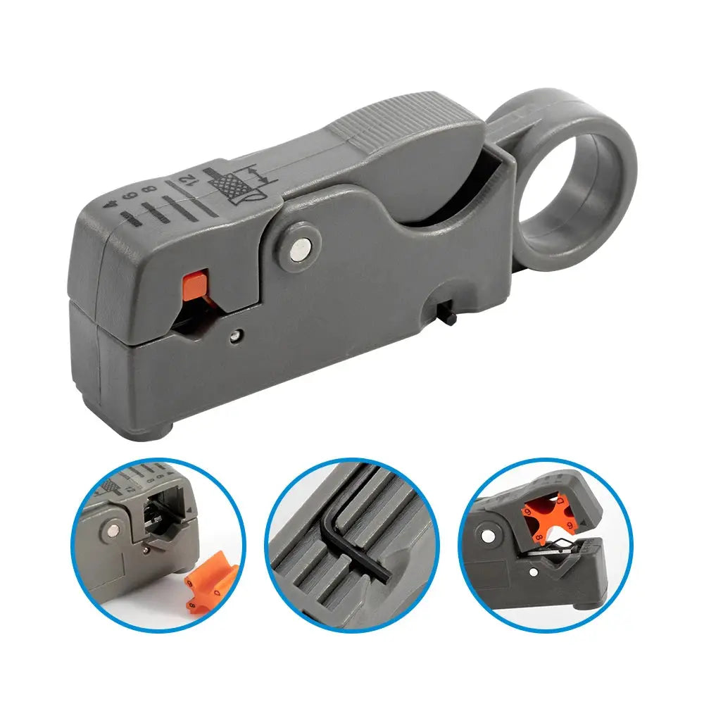 Stripping Pliers Wire Stripper Tool Stainless Steel Decrusting Cable Stripper With Adjustable Blade Depth Insulated