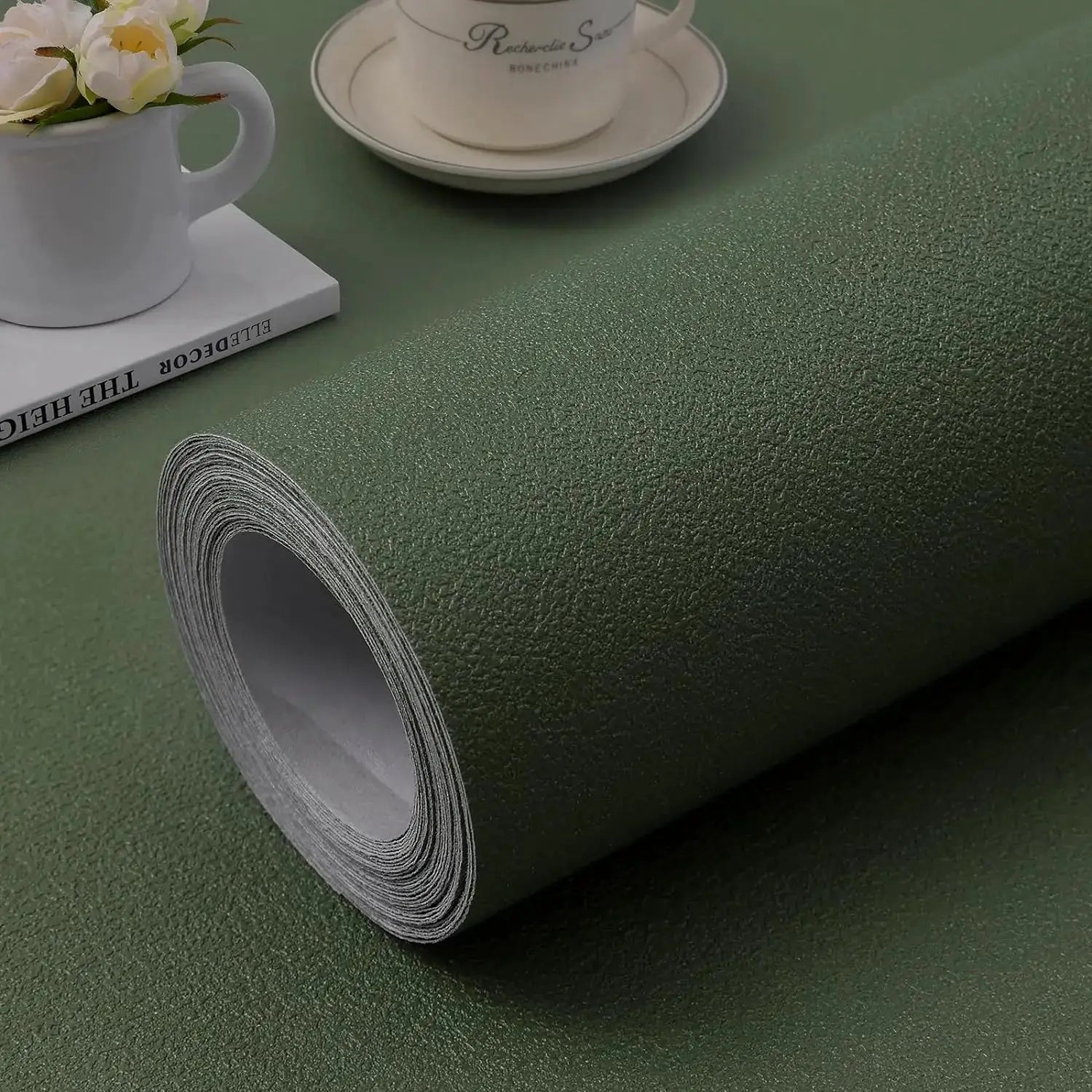 Thickened Pure Black Removable Waterproof Wallpaper Matte Self Adhesive Contact Paper for Walls Counters Cupboards PVC