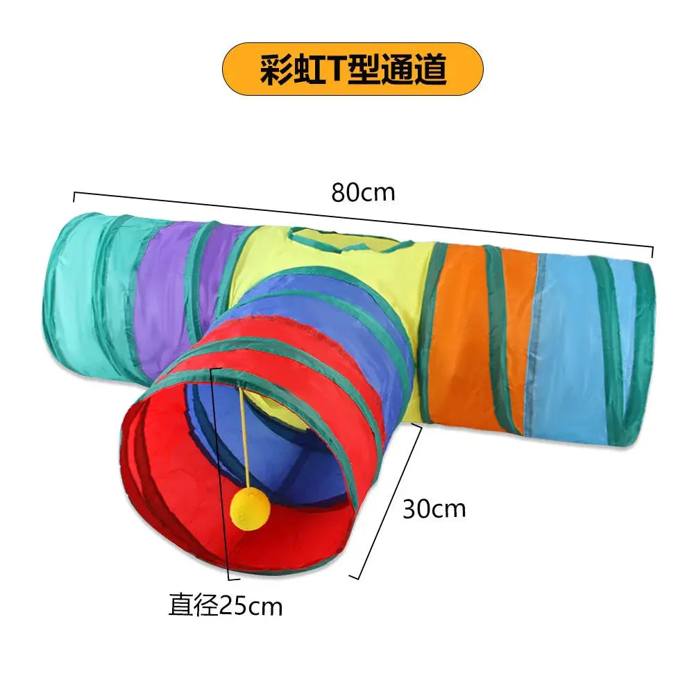 Foldable Cat Tunnel Interactive Toy for Cats Kittens Puppies Rabbits