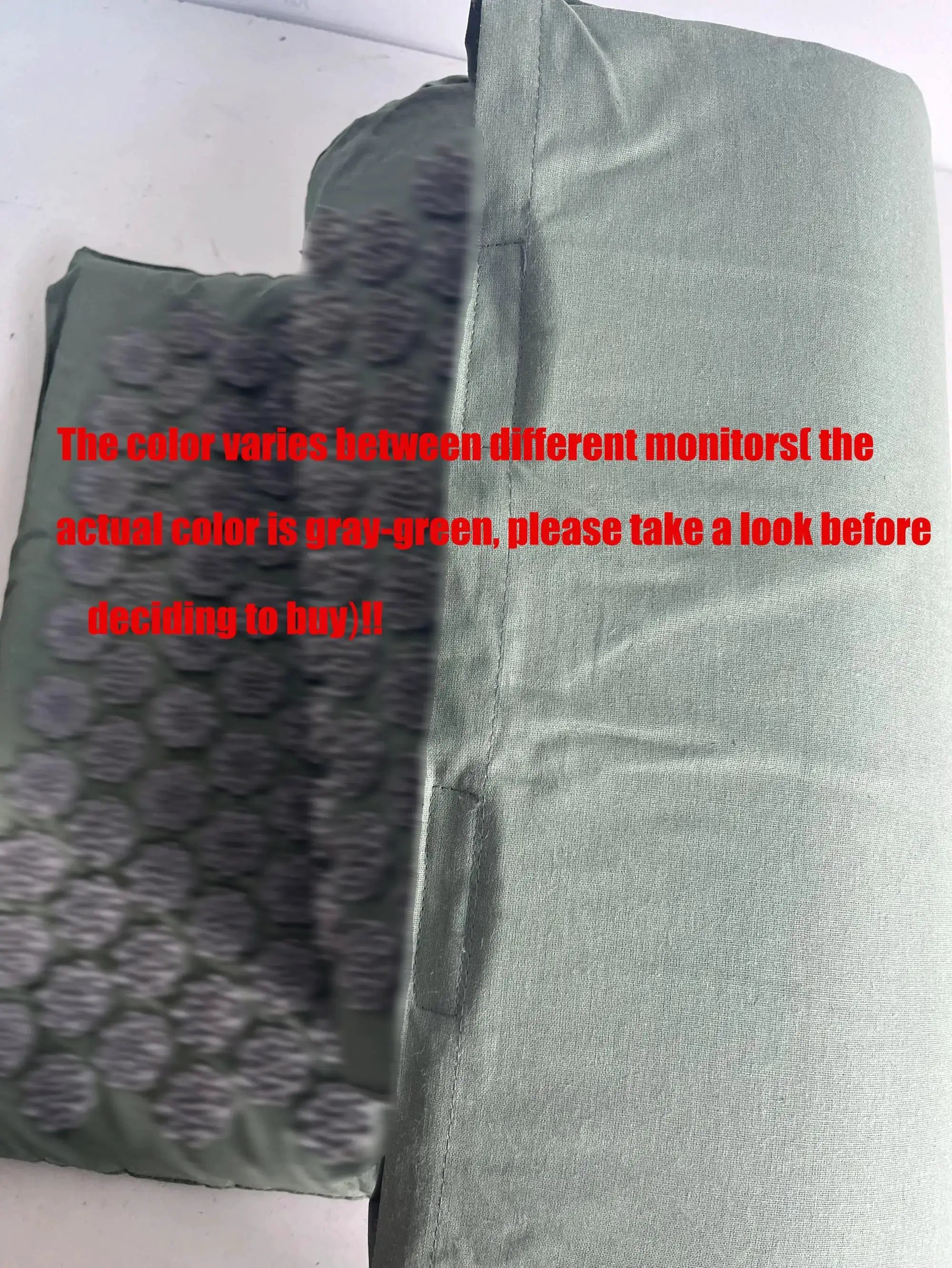Simples Market 2-piece acupressure yoga mat and cushion set in gray-green with a spiked massage surface