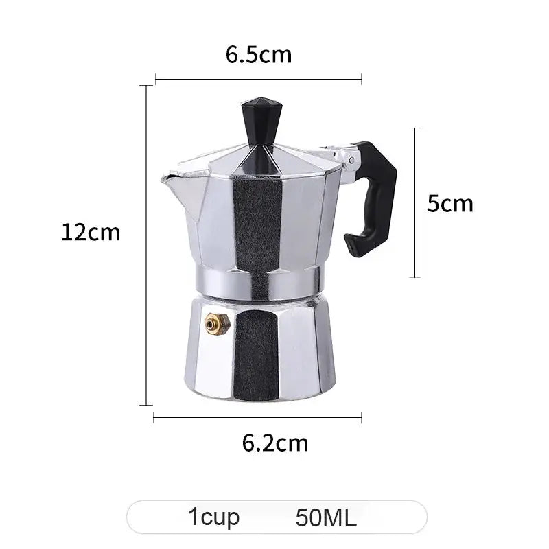 Velare Aluminum Moka Pot Octagonal Italian Espresso Coffee Maker For Home Office Travel Camping