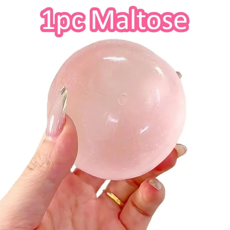 Blue Maltose Squishy Toy Mochi Ball Anti Stress Fidget Toy Soft Transparent Quick Rebound Decompression Ball